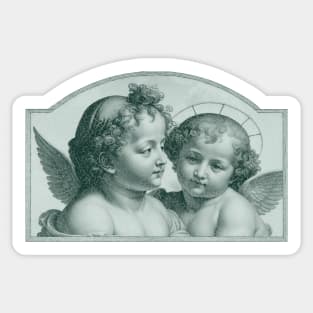 Vintage Cherubs Angels Cherub Distressed Cupid Art Sticker